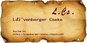 Lövenberger Cseke névjegykártya